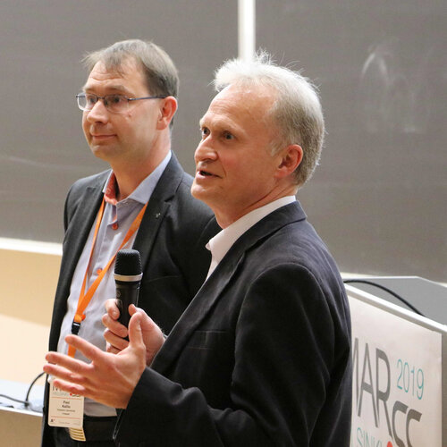 Prof. Fatikow und General Chair Pasi Kallio auf der MARSS Konferenz 2019